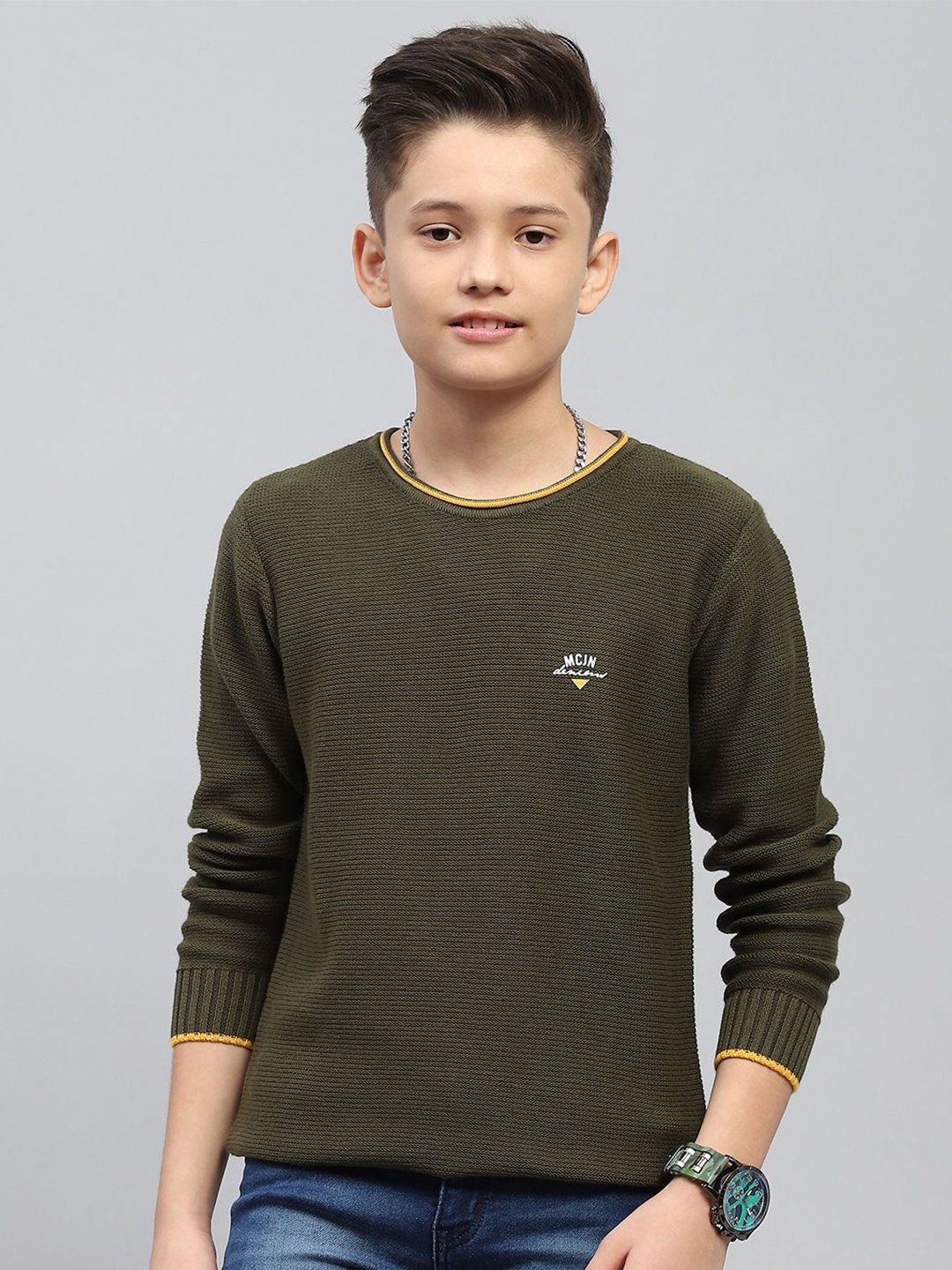 

Monte Carlo Boys winter cotton Pullover, Olive