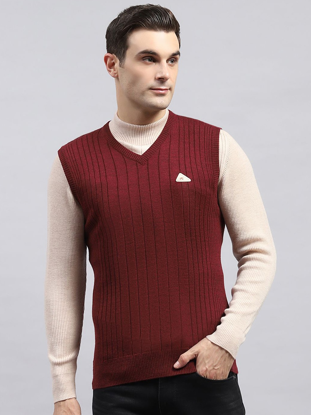 

Monte Carlo Men Woollen Pullover Sweaters, Maroon