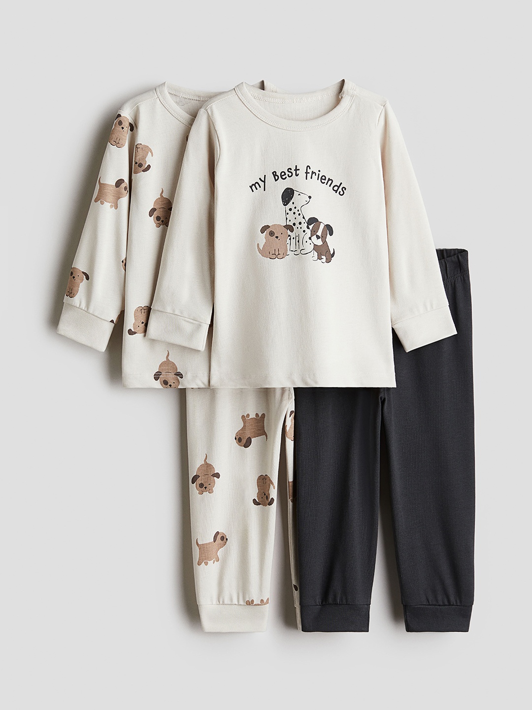 

H&M Boys 2-Pack Printed Cotton Pyjamas, Grey