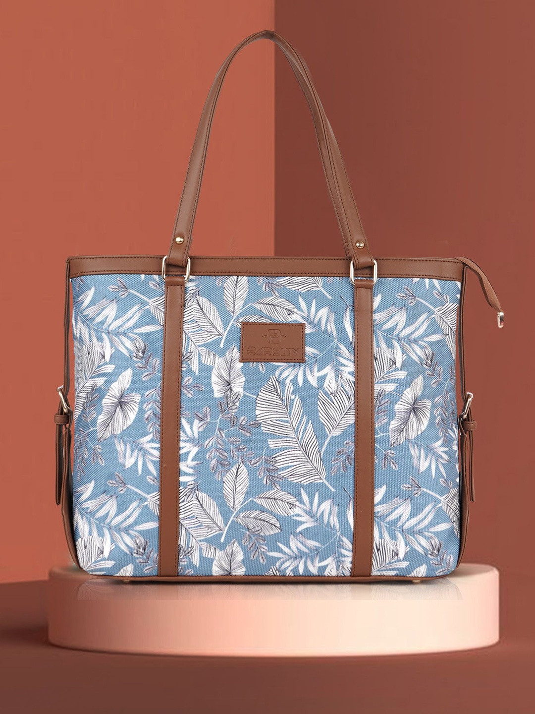 

PARSLEY Women Floral Printed Structured Shoulder Bag, Blue