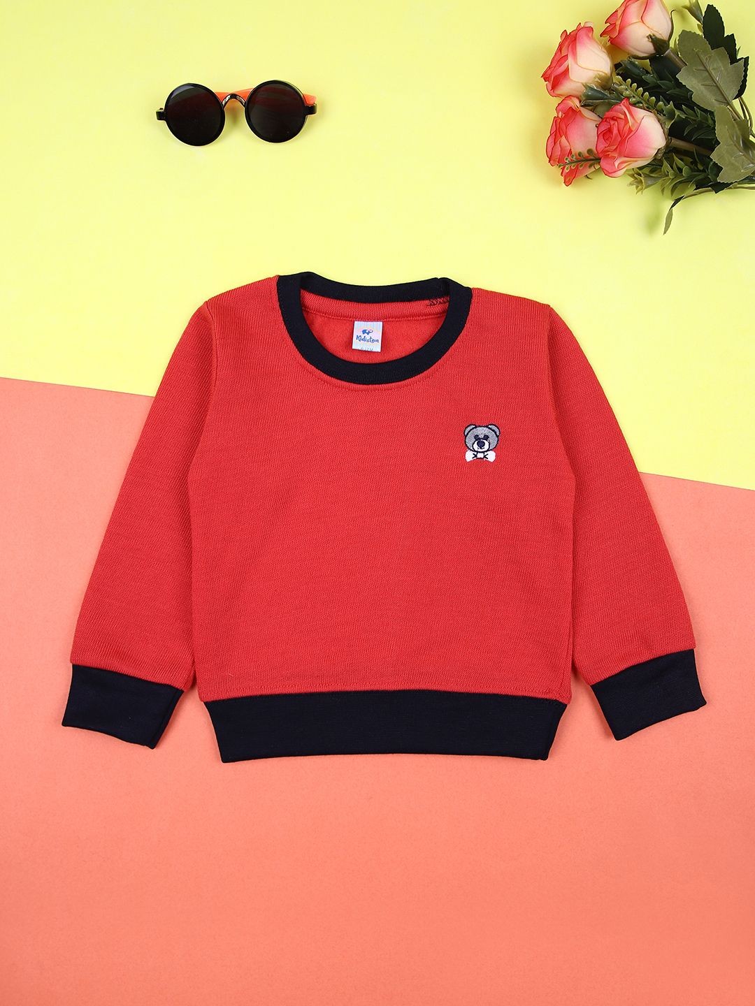 

V-Mart Unisex Kids Long Sleeves Round Neck Pullover, Red