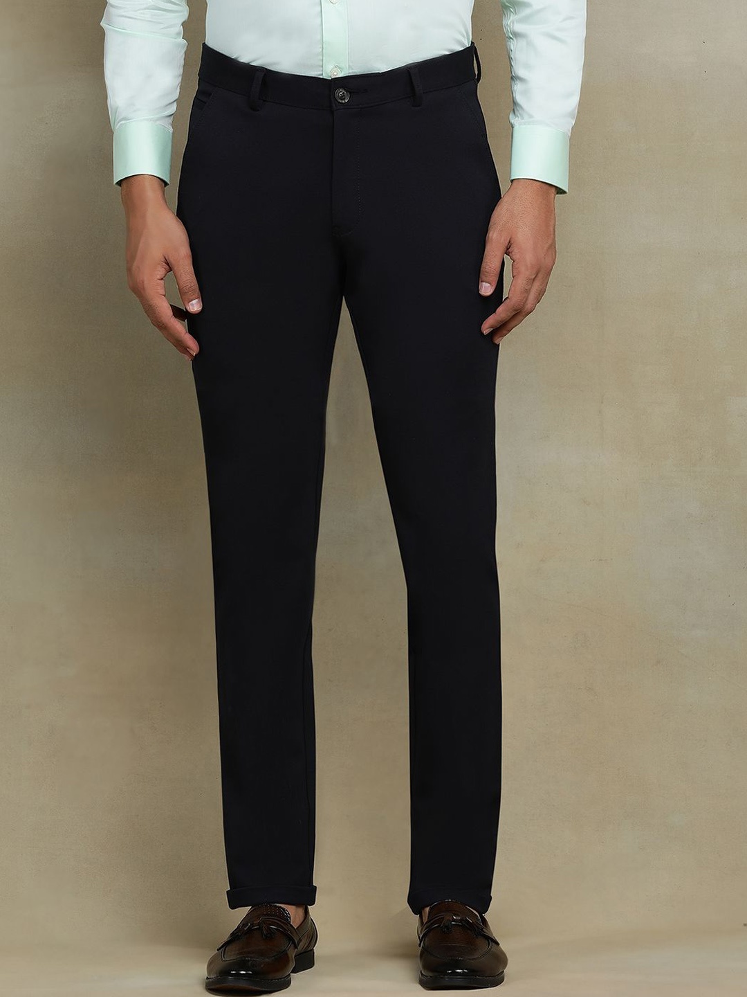 

JB STUDIO Men Slim Fit Cotton Trousers, Black