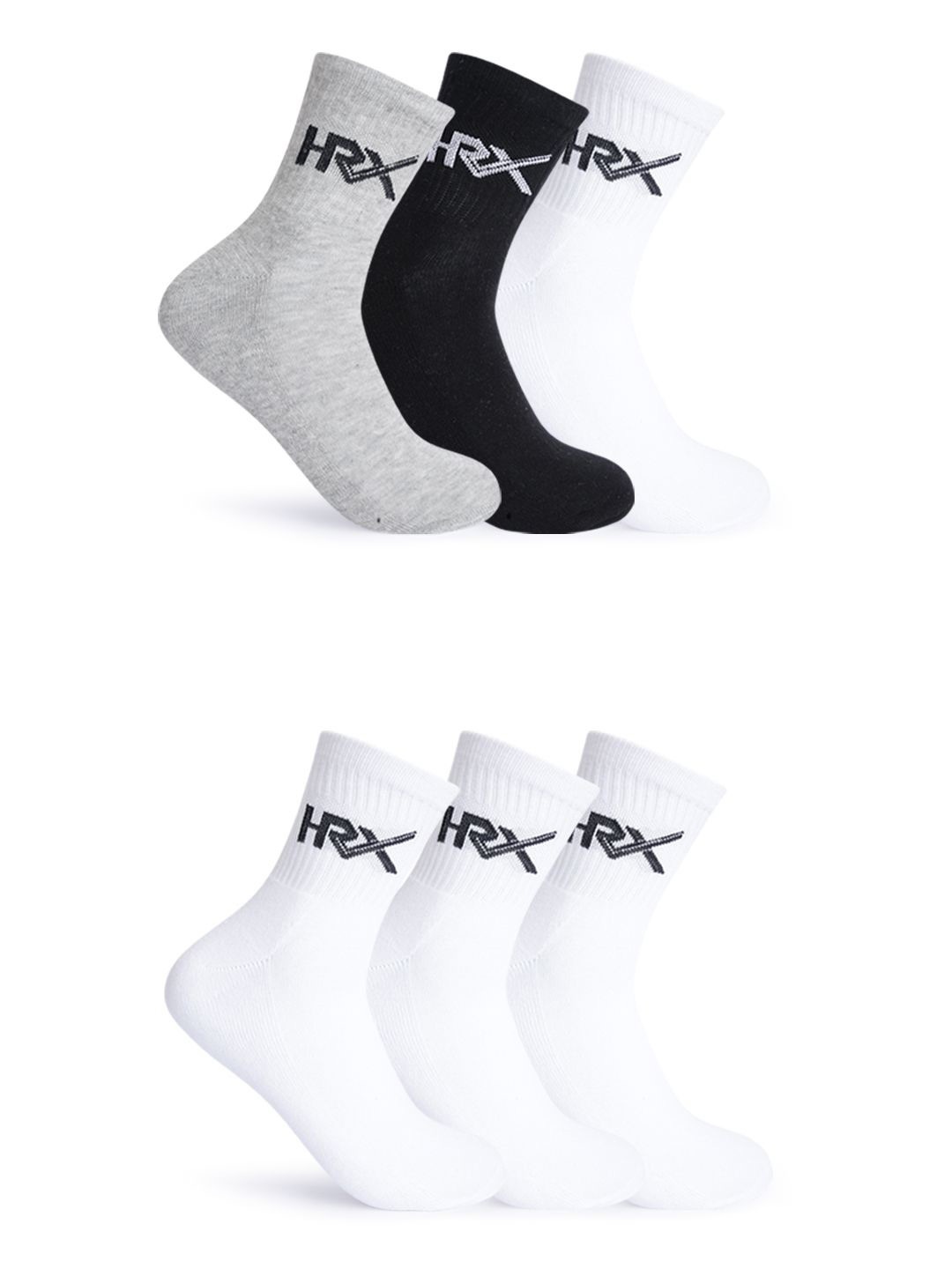 

HRX by Hrithik Roshan Unisex Pack Of 6 Ankle-Length Socks, White