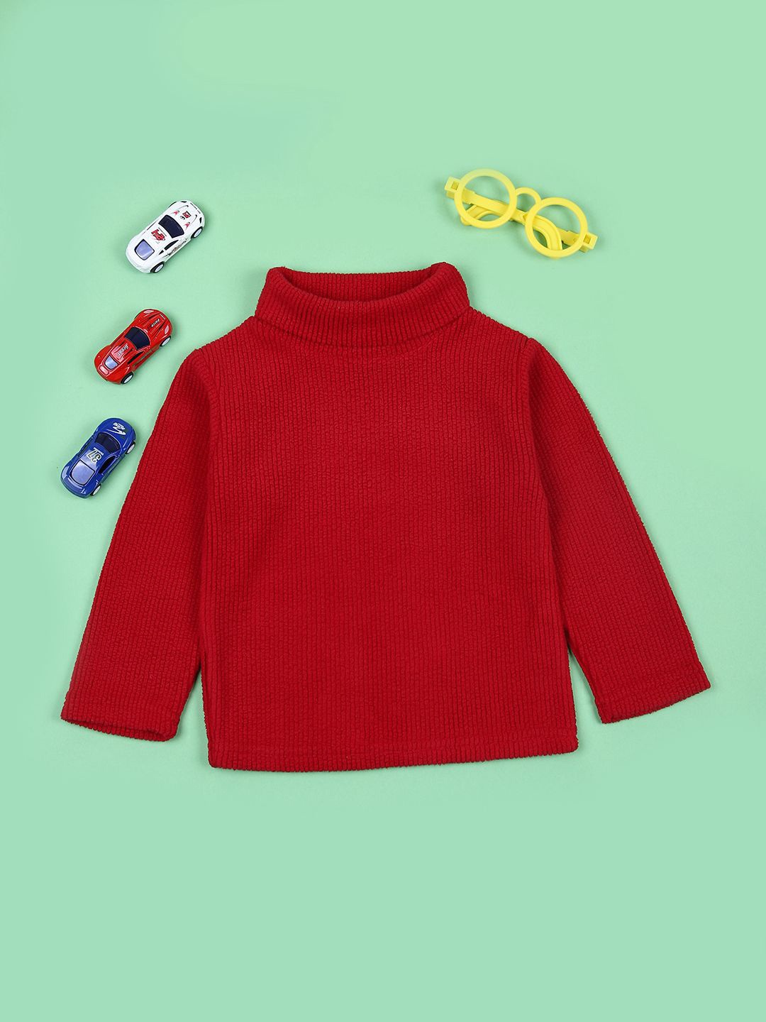 

V-Mart Boys Turtle Neck Long Sleeves Pullover, Red