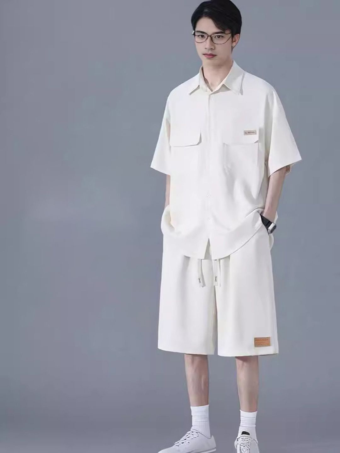 

StyleCast Shirt Collar Shirt With Short, White