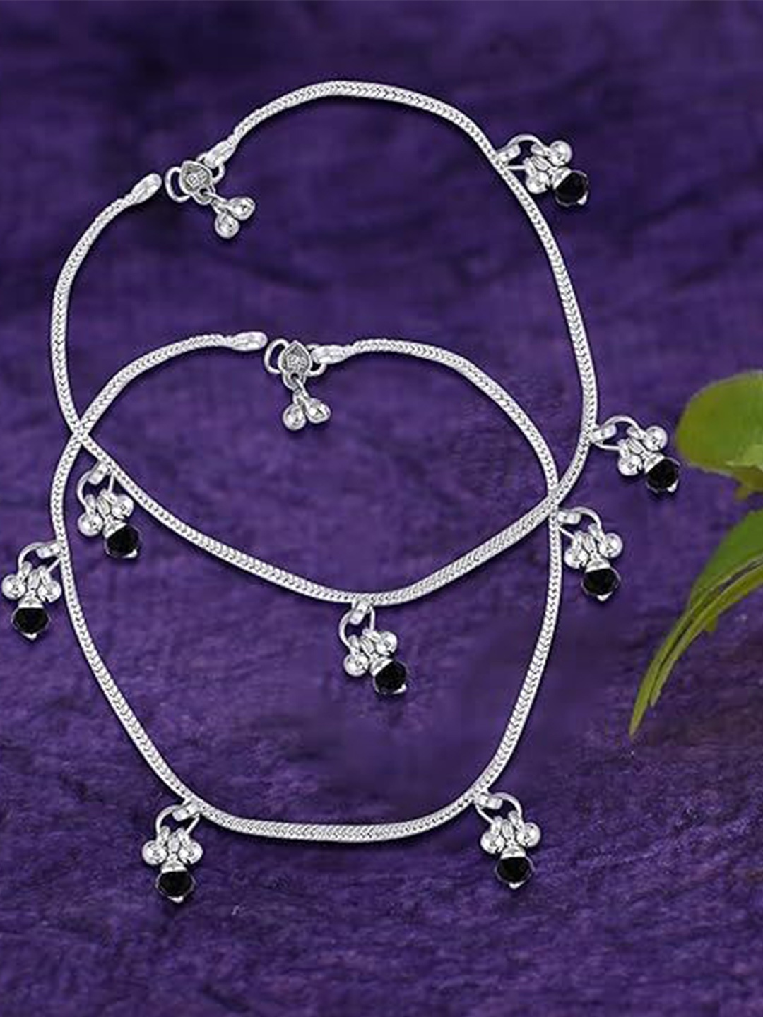 

Heer Collection Pack Of 4 Silver-Plated Anklets