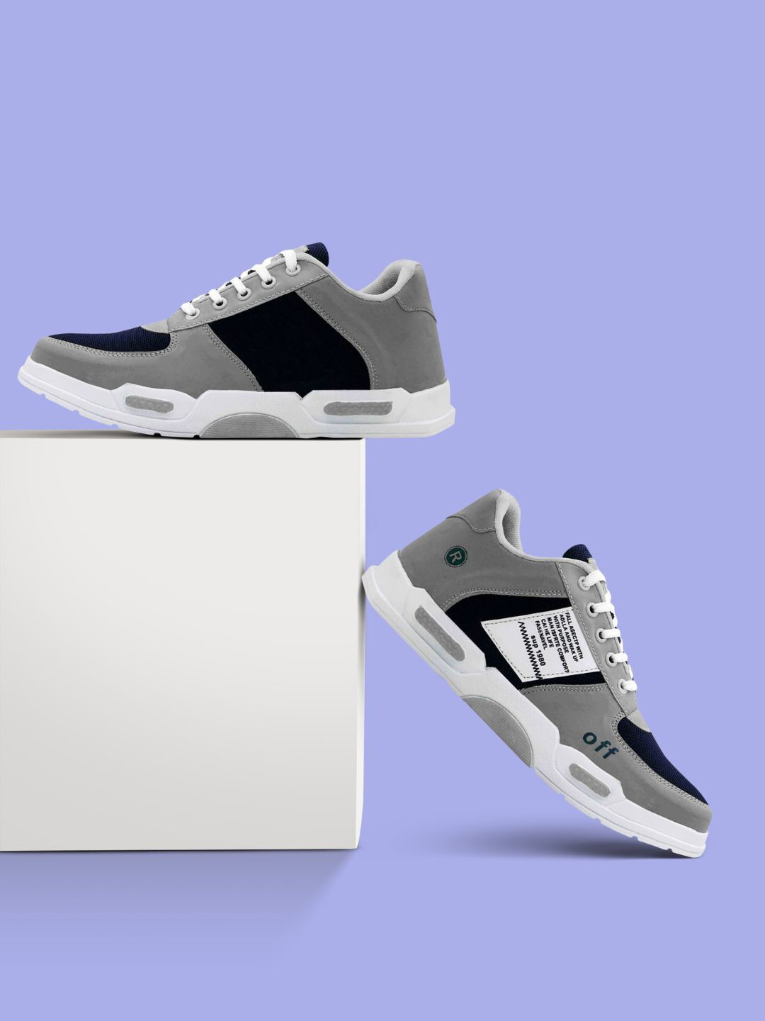 

K Footlance Men Colourblocked Lightweight Sneakers, Grey