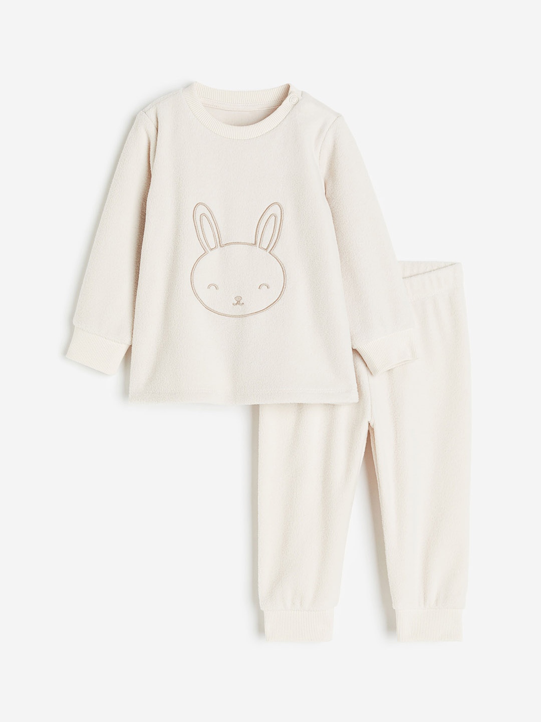 

H&M Fleece Pyjamas, Cream