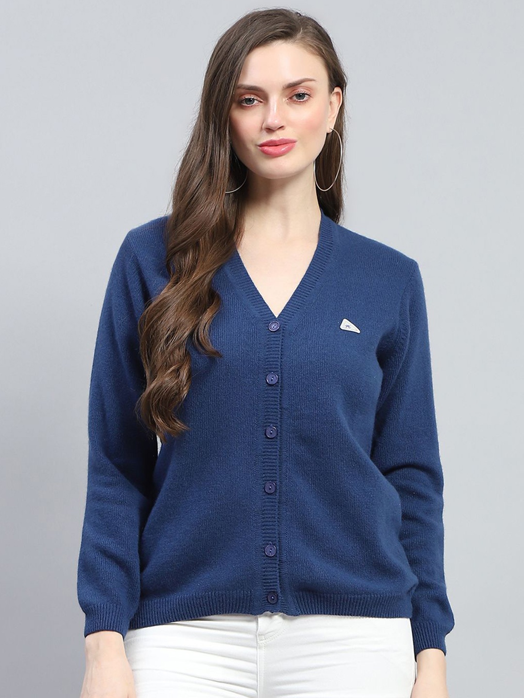 

Monte Carlo Women Woollen Cardigan, Blue