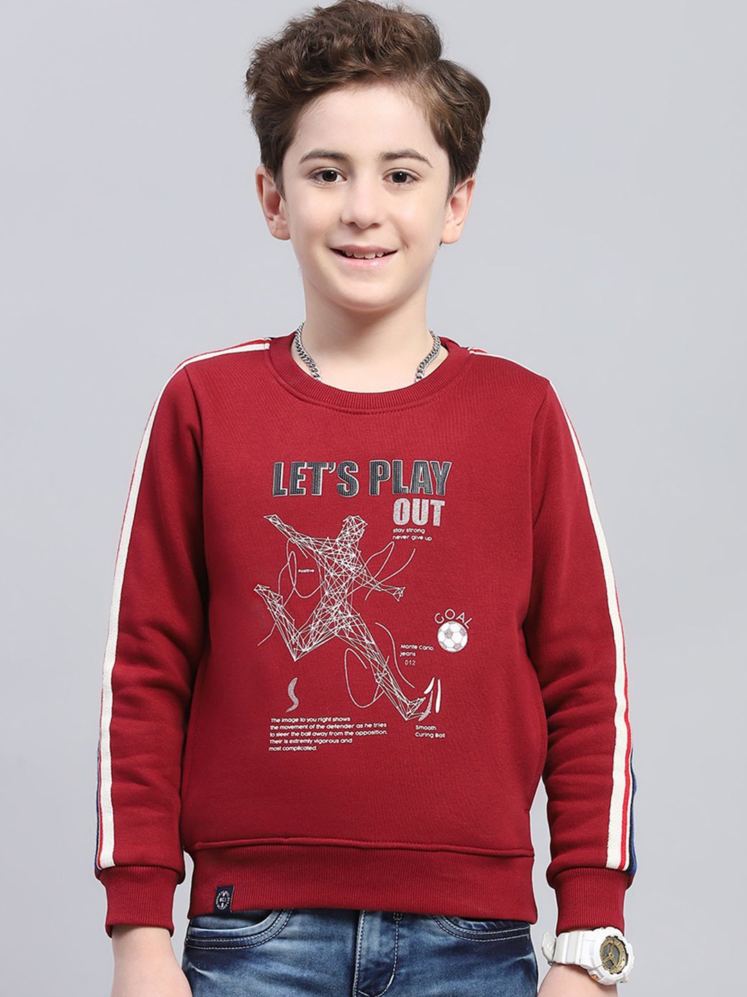 

Monte Carlo Boys Printed Sweatshirt, Maroon