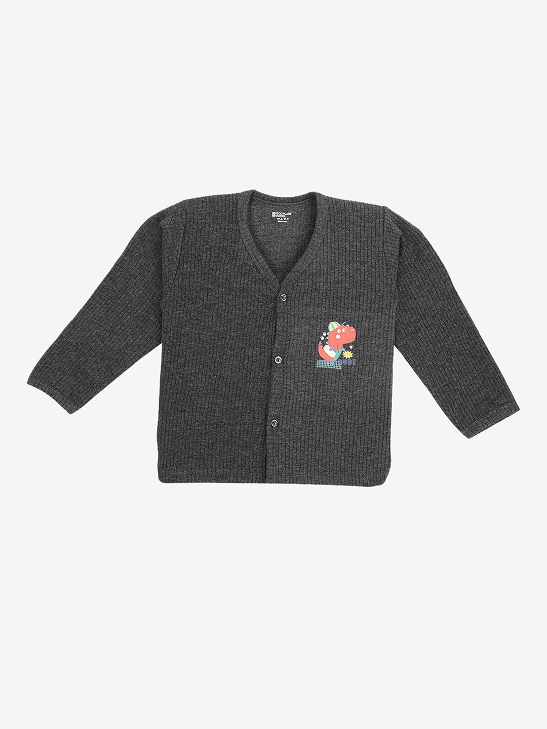 

BODYCARE INSIDER Kids Pack Of 2 Cotton Thermal Tops, Charcoal