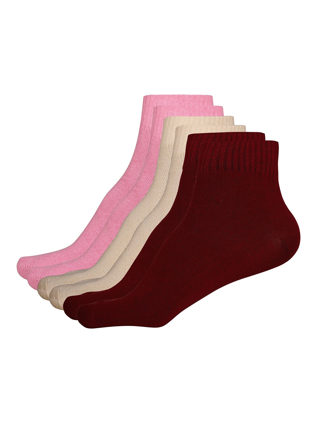 

WYSE Women Pack Of 3 Cotton Ankle Length Socks, Red