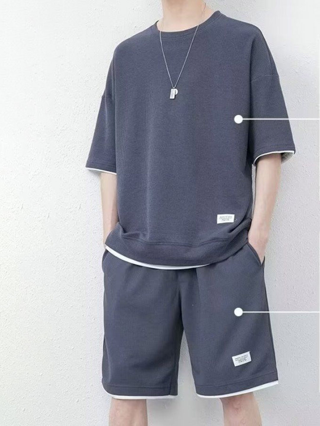 

StyleCast Round Neck T-Shirt & Shorts Co-Ords, Grey