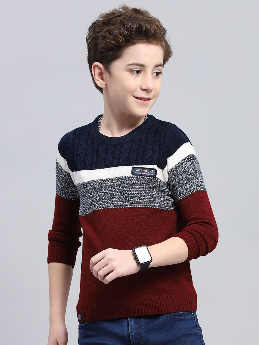 

Monte Carlo Boys Striped Pullover, Navy blue