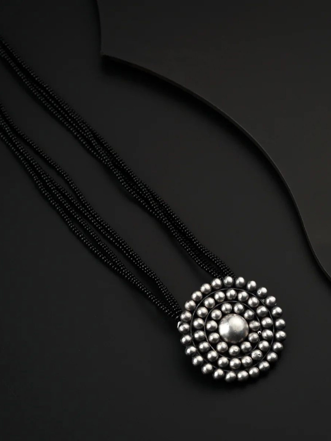 

House of Aadyaa Beaded Silver Mangalsutra