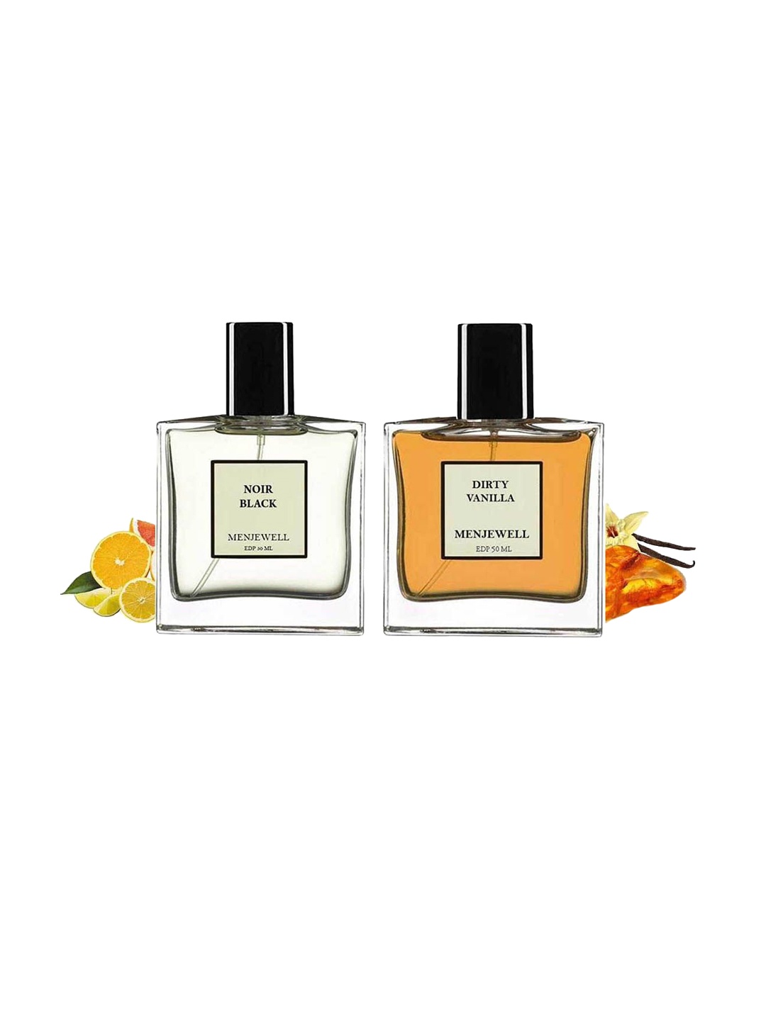 

Menjewell Set Of 2 Noir Black & Dirty Vanilla Eau De Parfum- 50 ml Each, White