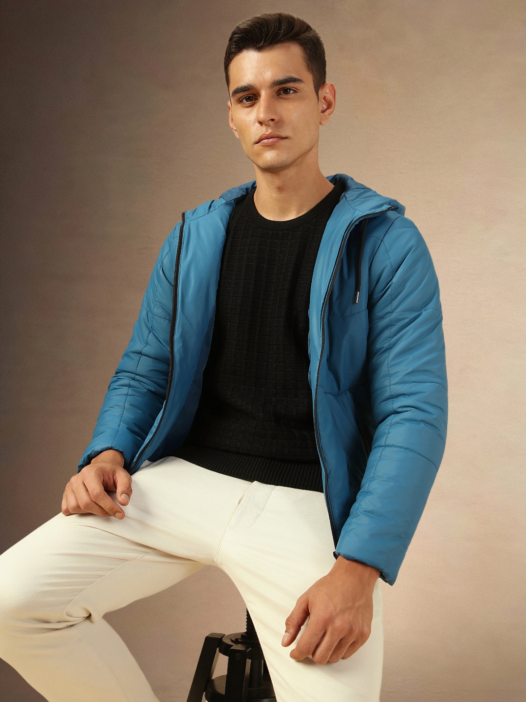 

Dennis Lingo Men Hooded Solid Casual Padded Jacket, Blue