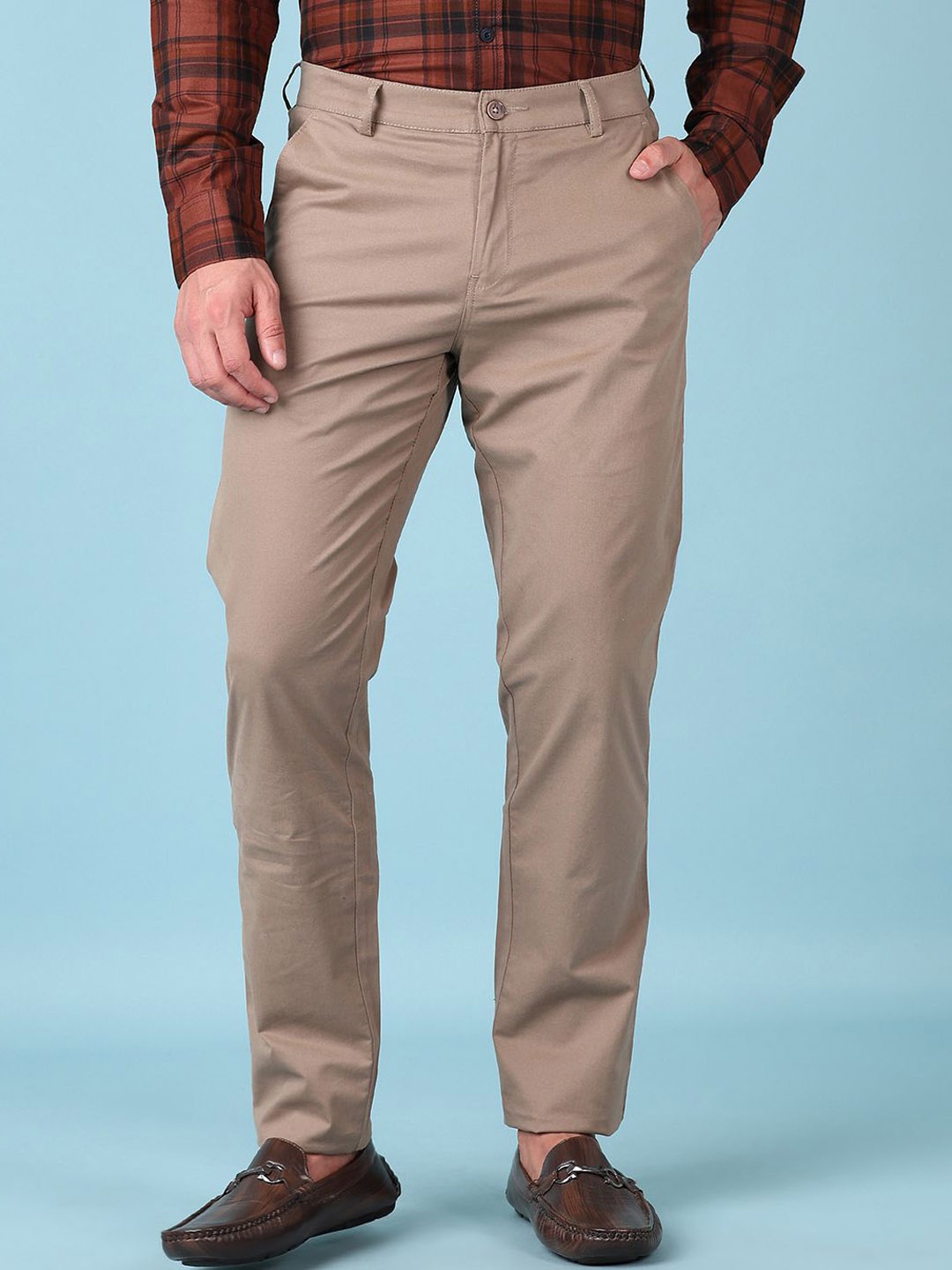 

V-Mart Men Chinos Regular Fit Trousers, Beige