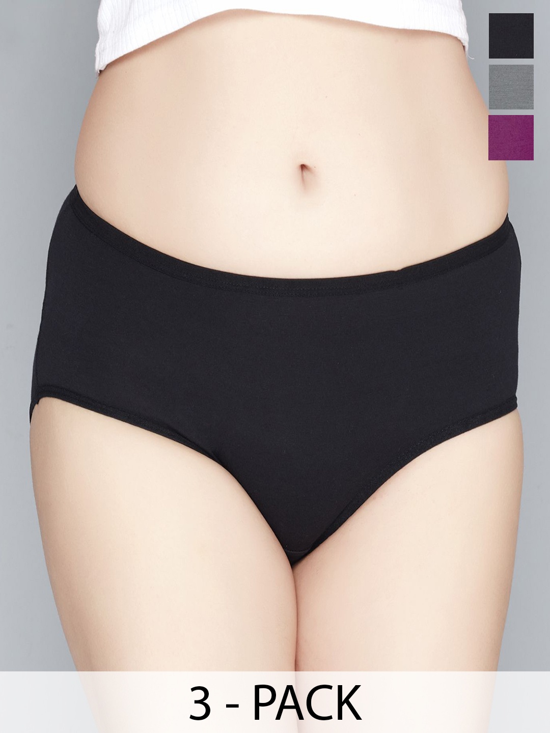 

Lady Love Women Pack Of 3 Hipster Briefs LLHB1102M_3, Black