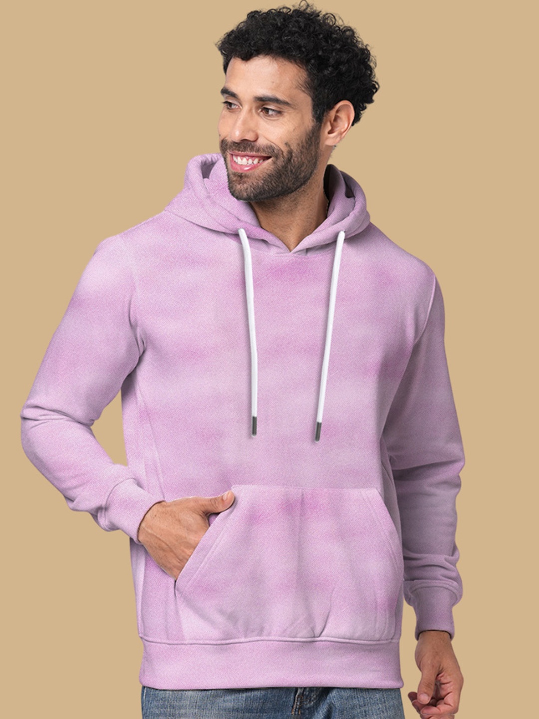 

Wear Your Opinion Printed Fleece Kangaroo Pocket Hooded Sweatshirt, Pink