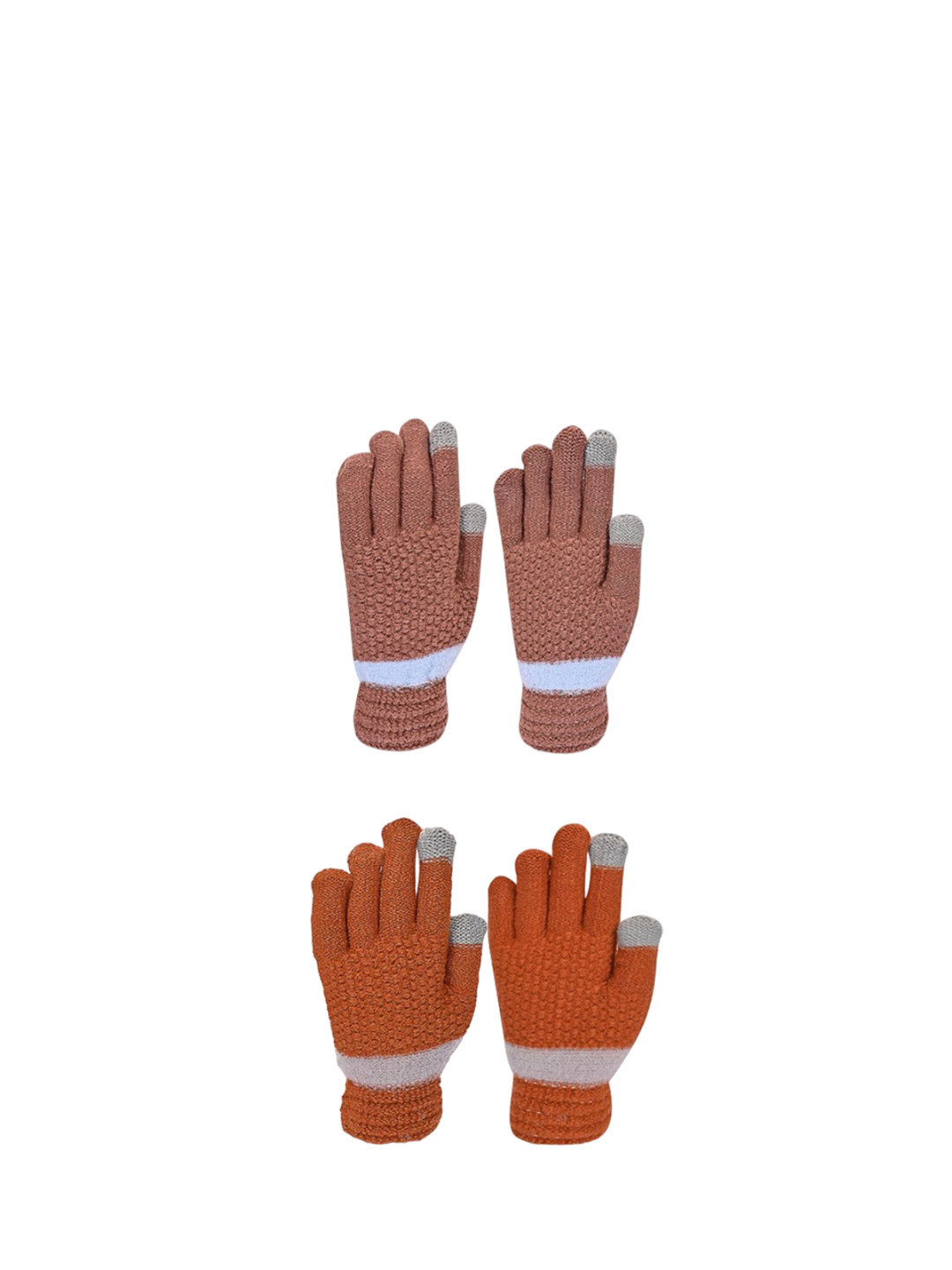

LOOM LEGACY Women Pack of 2 Acrylic Touchscreen Gloves, Orange