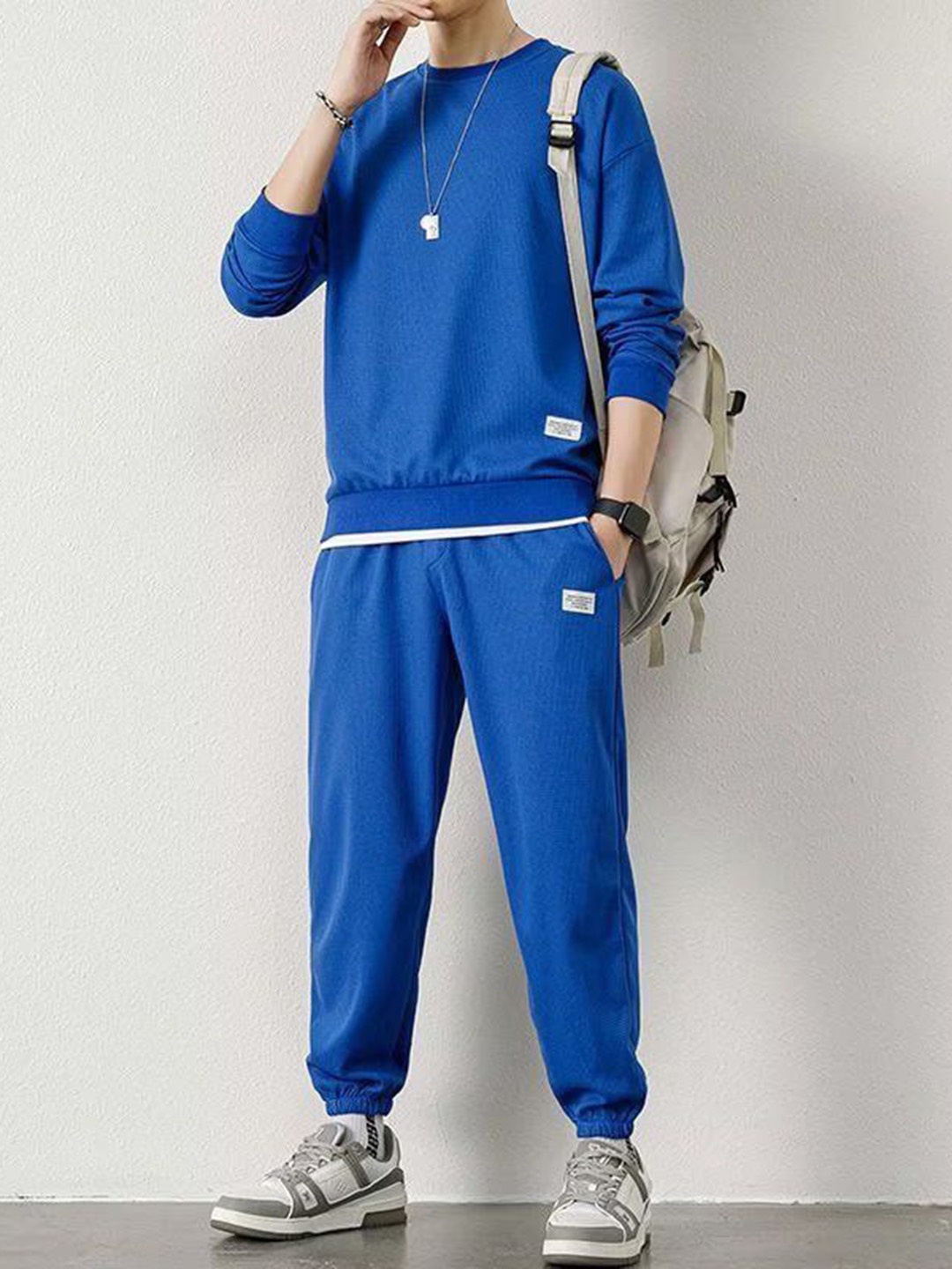 

StyleCast Round Neck T-Shirt With Joggers, Blue