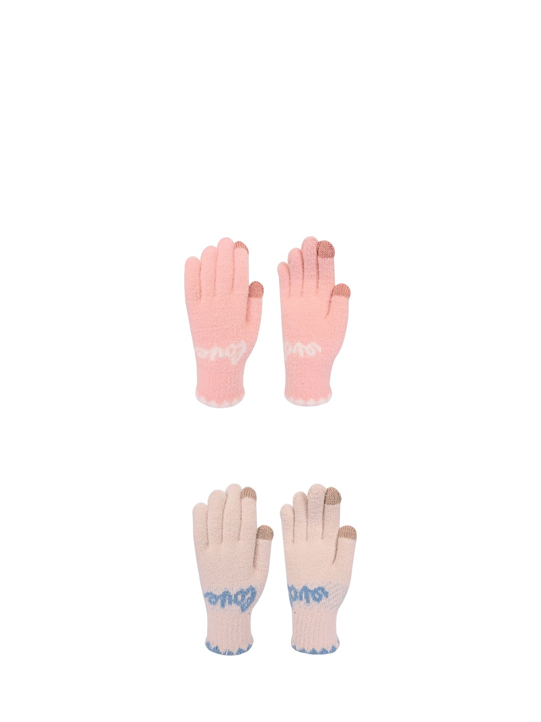 

LOOM LEGACY Women Acrylic Touchscreen Gloves, Pink
