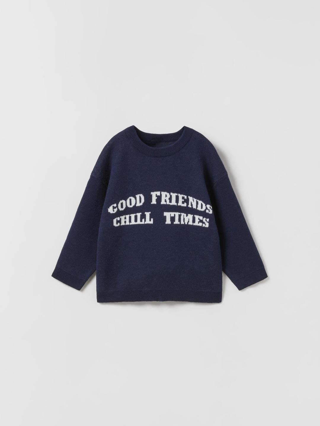 

ZARA Kids-Unisex Navy Blue Sweaters