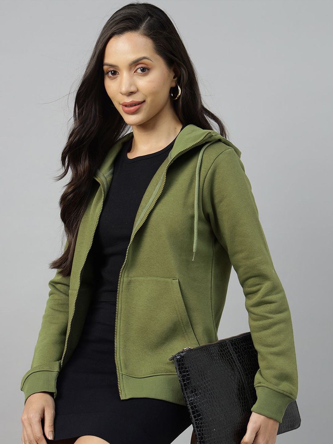 

Hancock Hooded Anti Odour Fleece Front-Open Sweatshirt, Olive