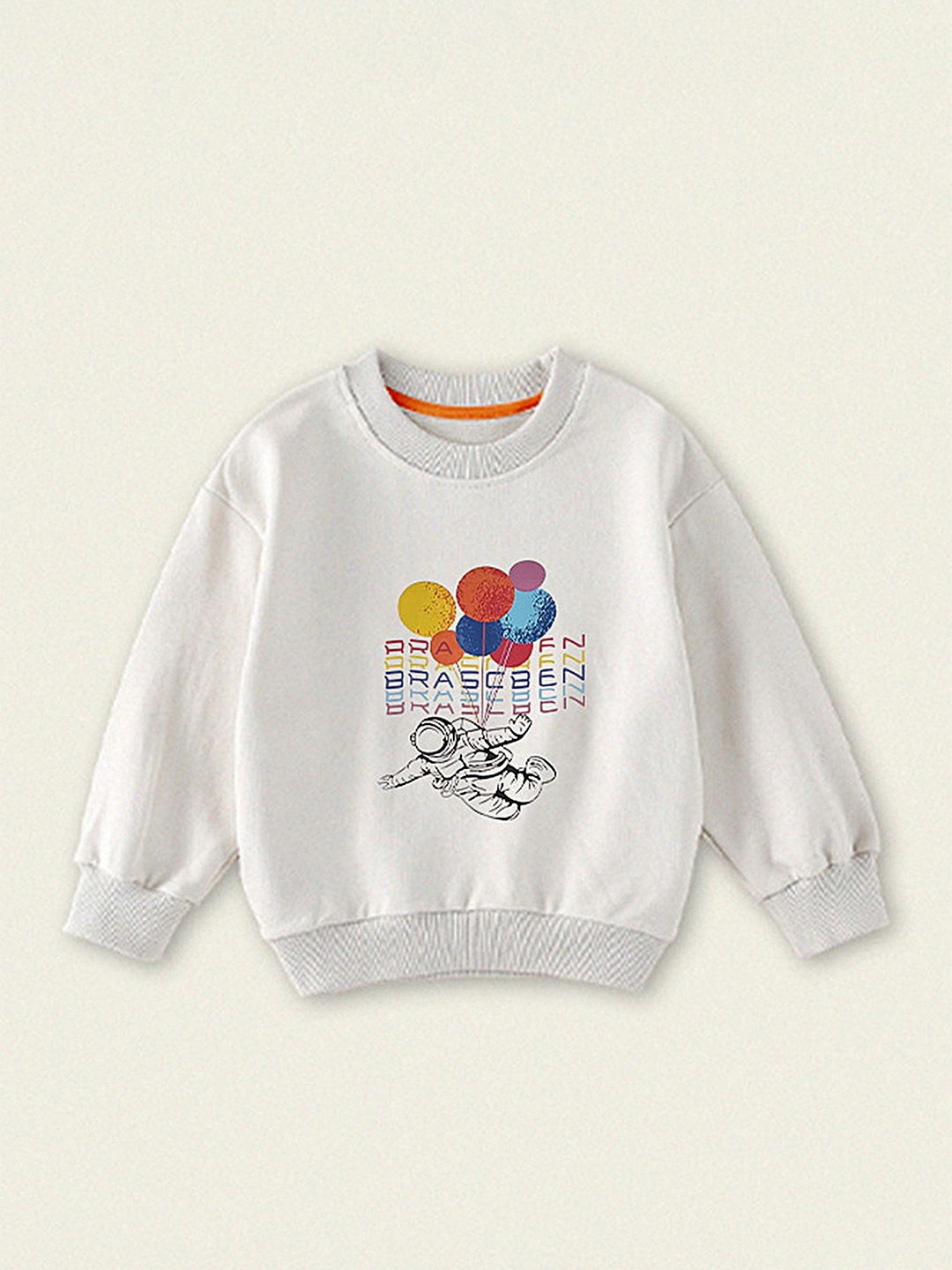 

LULU & SKY Girls Graphic Printed Cotton Sweatshirt, White