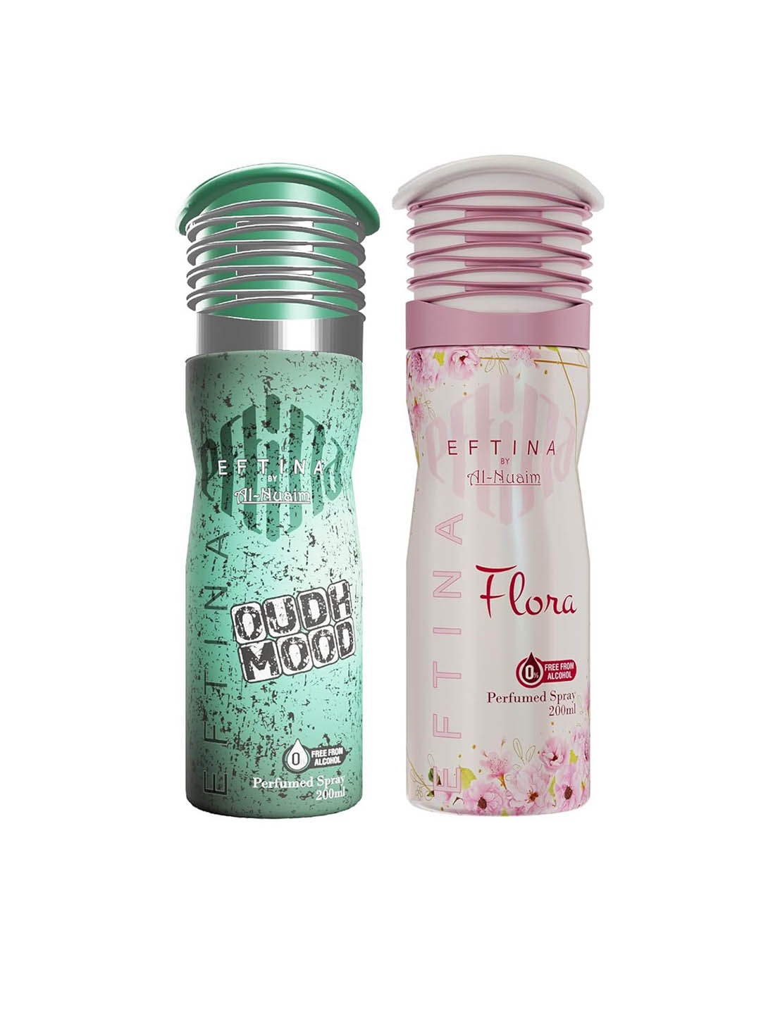 

Al-Nuaim Oudh Mood & Flora Set Of 2 Alcohol Free Deodorant- 200 ml Each, Pink