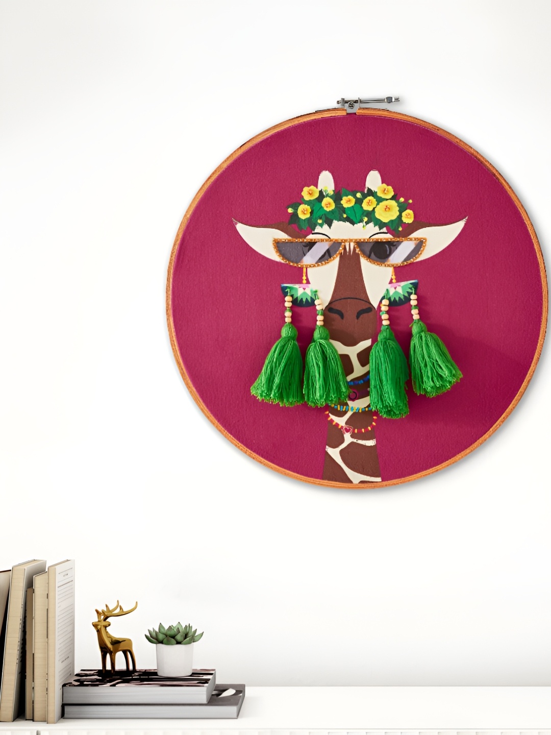 

Home Centre Red & Green Animals Wall Hangings, Magenta