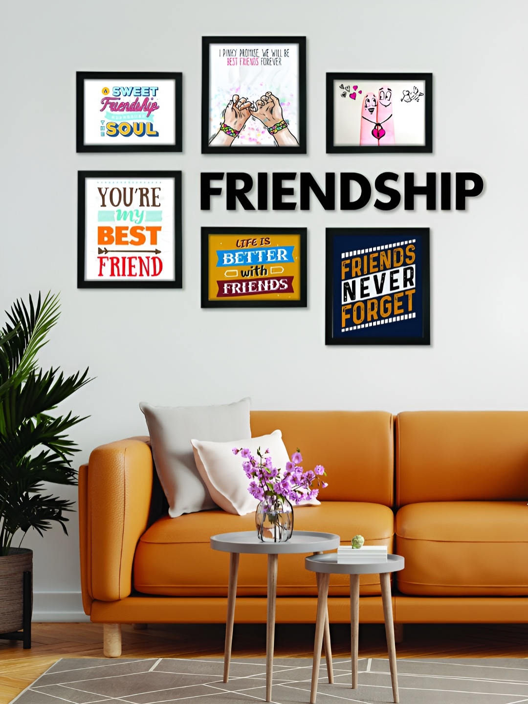 

Aura Black & White 6 Pieces MDF Wall Photo Frames