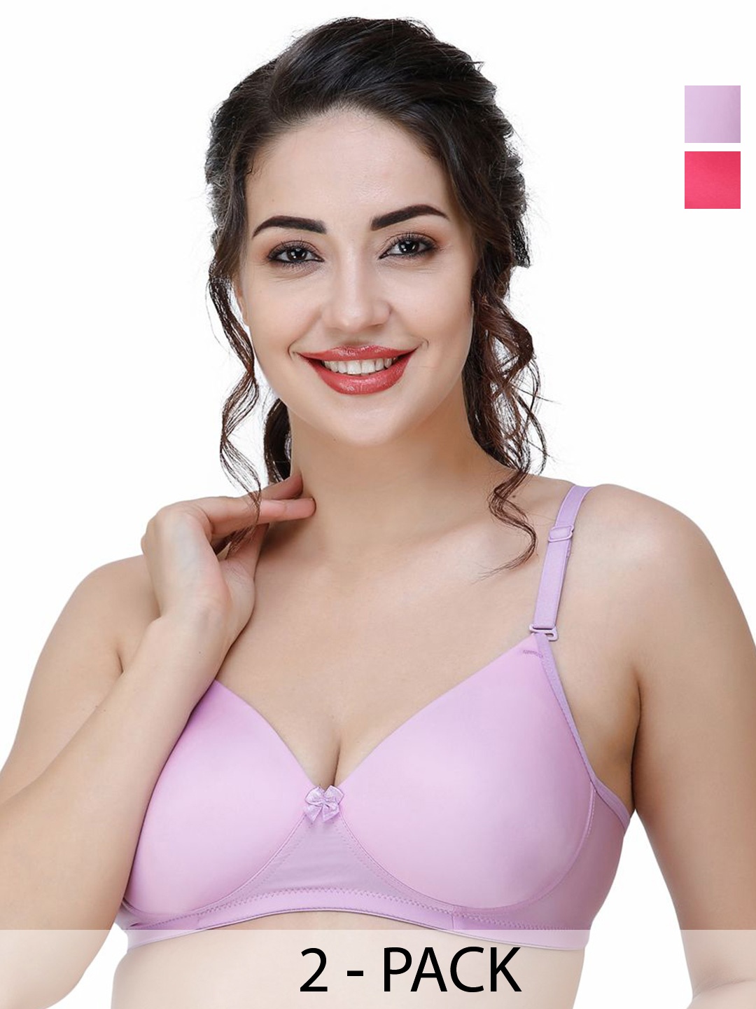 

College Girl Pack Of 2 Full Coverage Lightly Padded T-shirt Bra, Purple