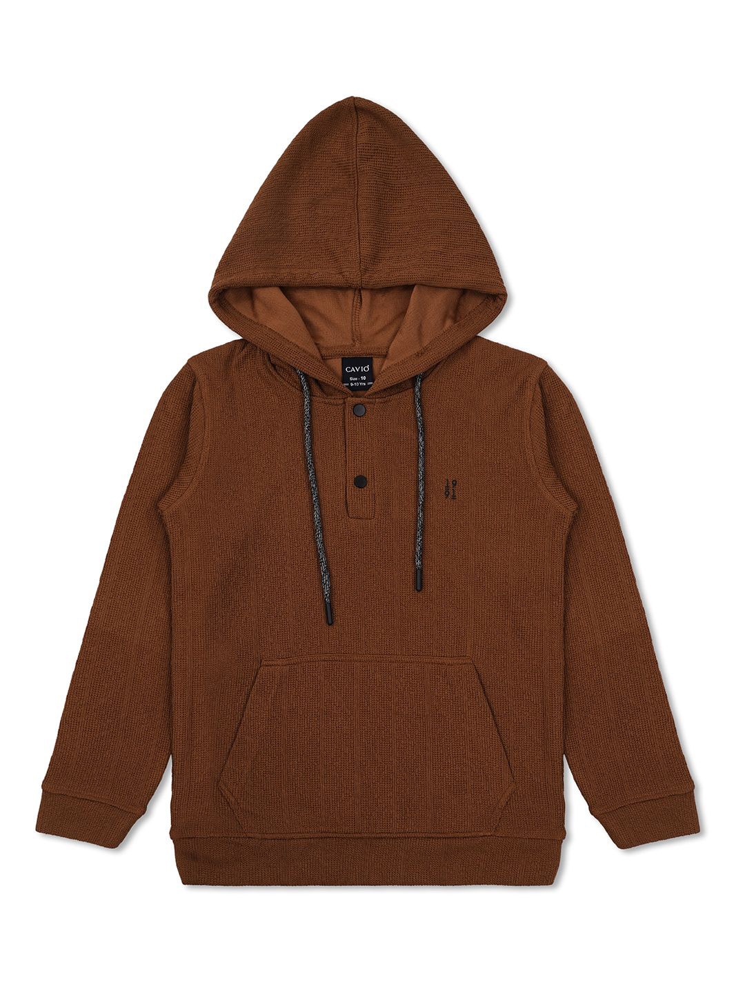 

CAVIO Boys Hooded Cotton Sweatshirt, Brown