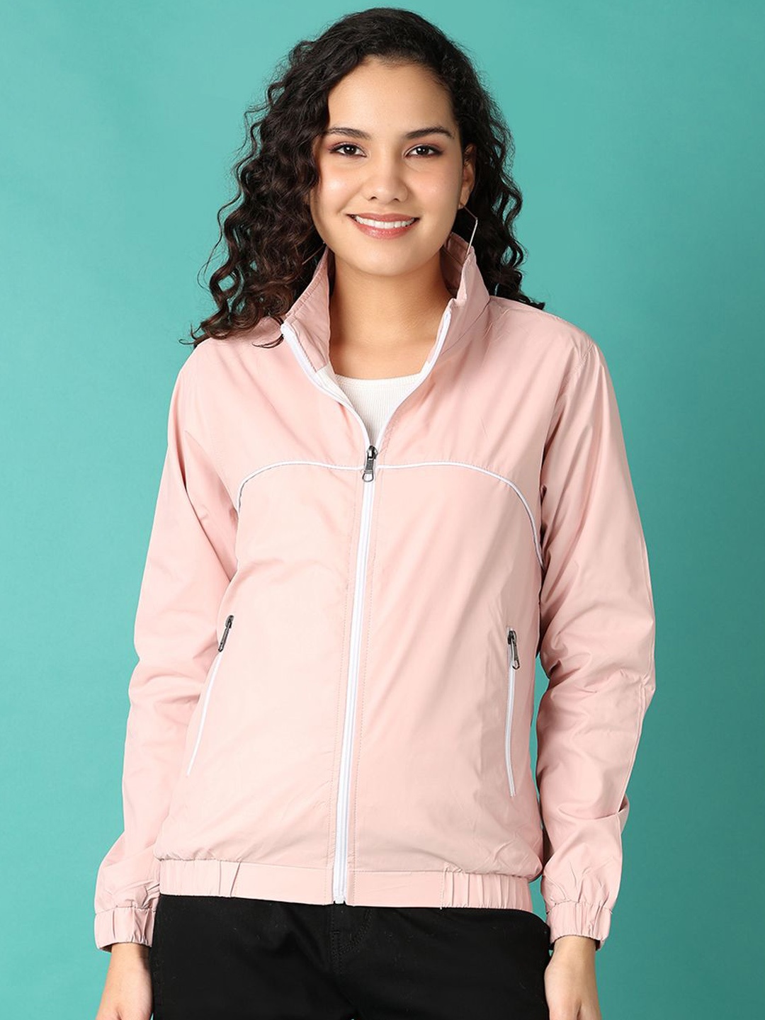 

V-Mart Women Biker Jacket, Peach