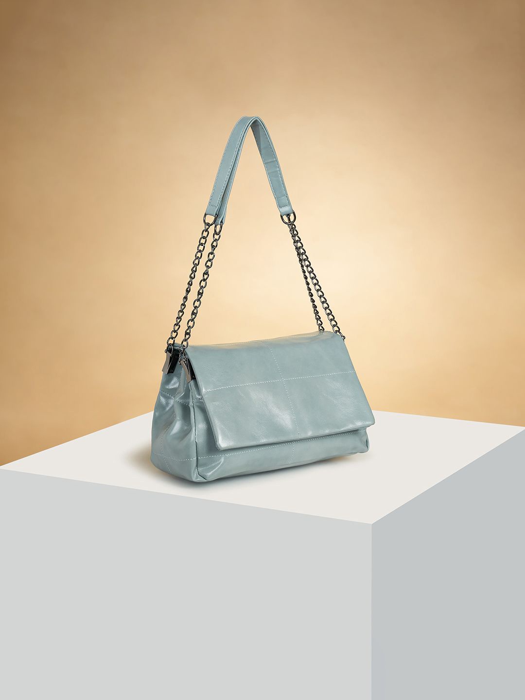 

Forever Glam by Pantaloons Women Solid Structured Shoulder Bag, Blue