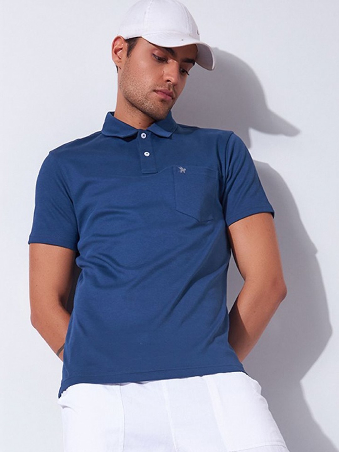 

Markle Moro Men Solid Polo Collar Cotton Slim Fit T-shirt, Navy blue