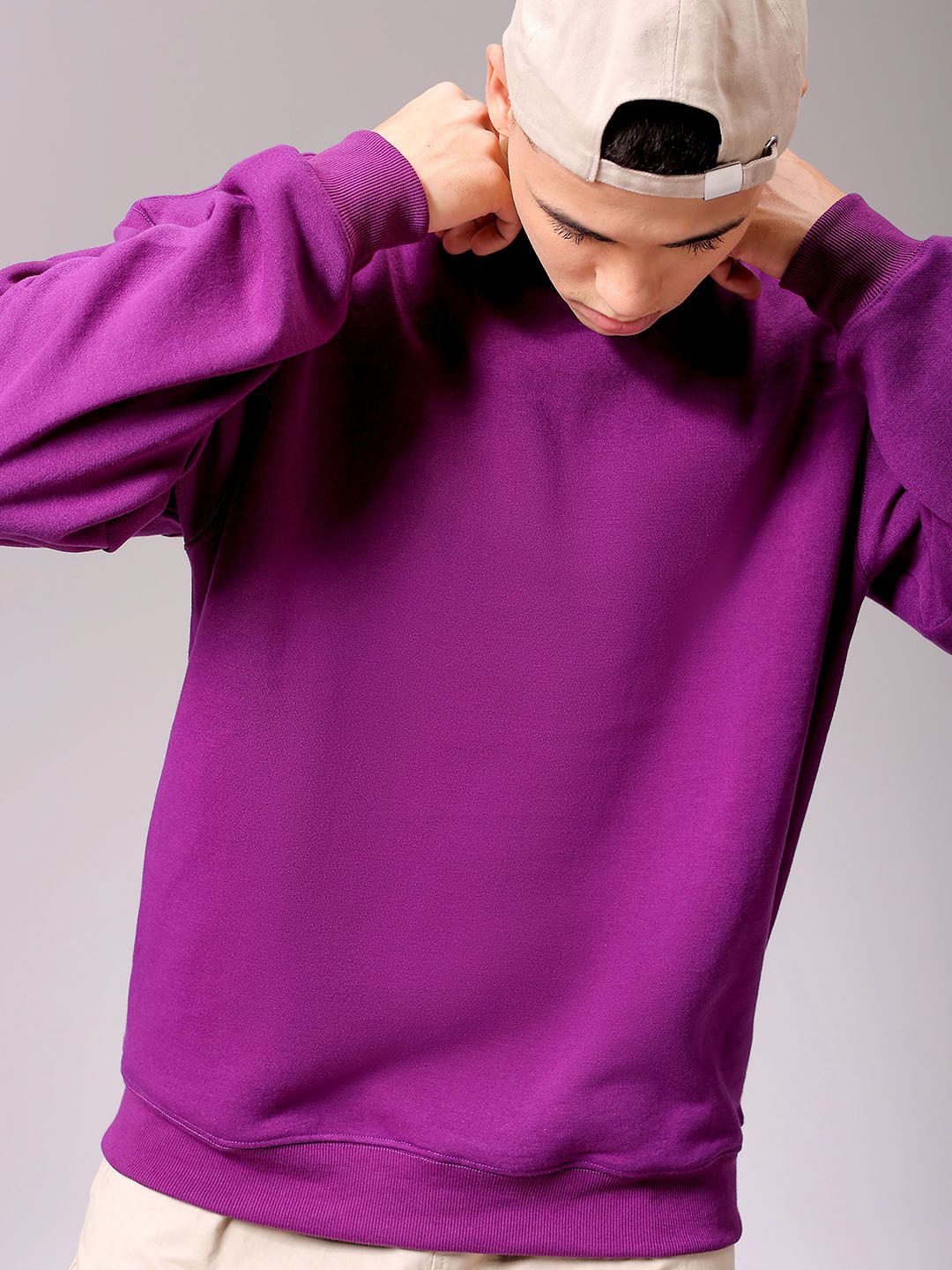 

The Indian Garage Co Men Long Sleeves Round Neck Sweatshirt, Purple