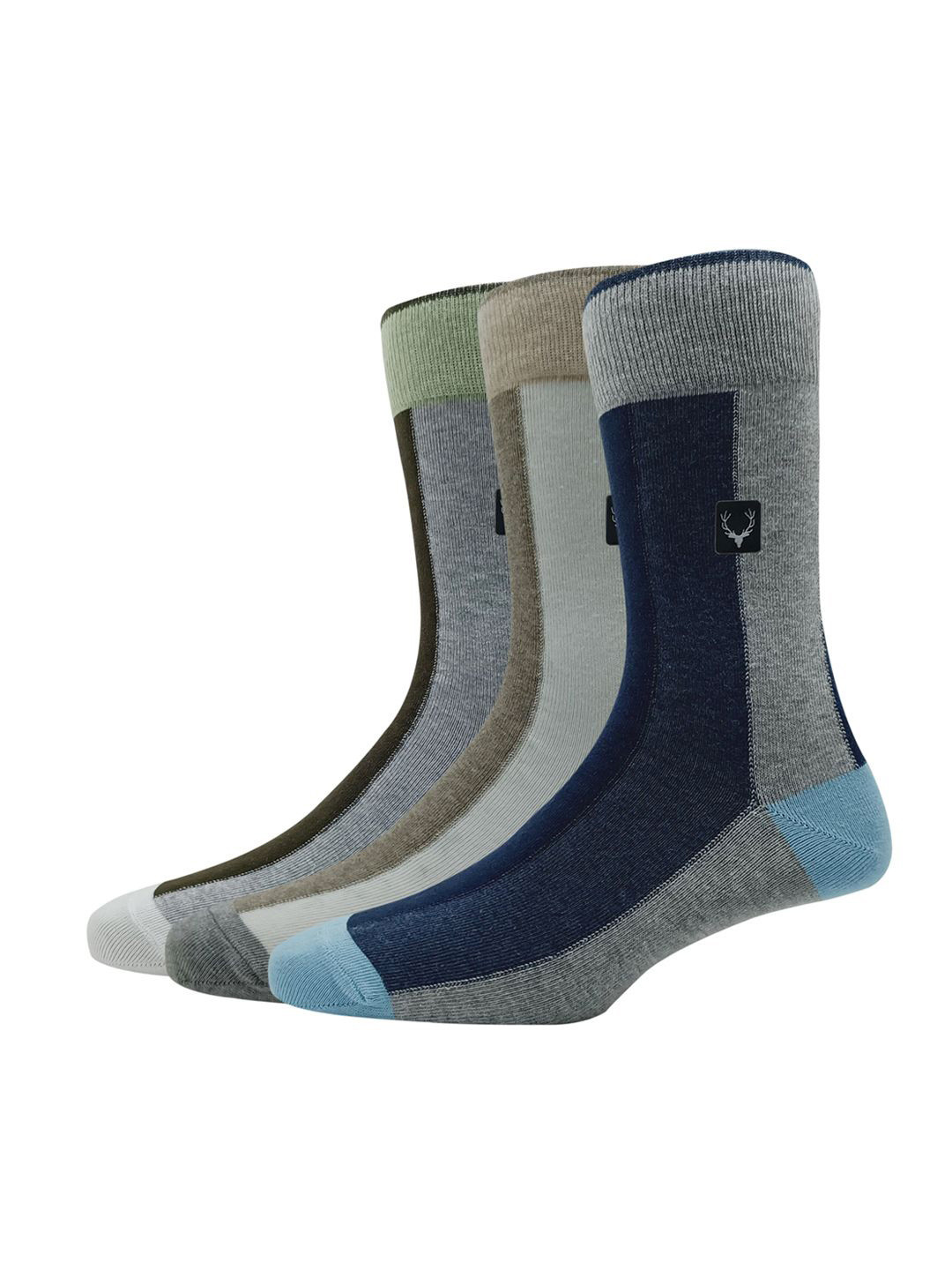 

Allen Solly Men Pack Of 3 Cotton Colourblocked Ankle-Length Socks, Green