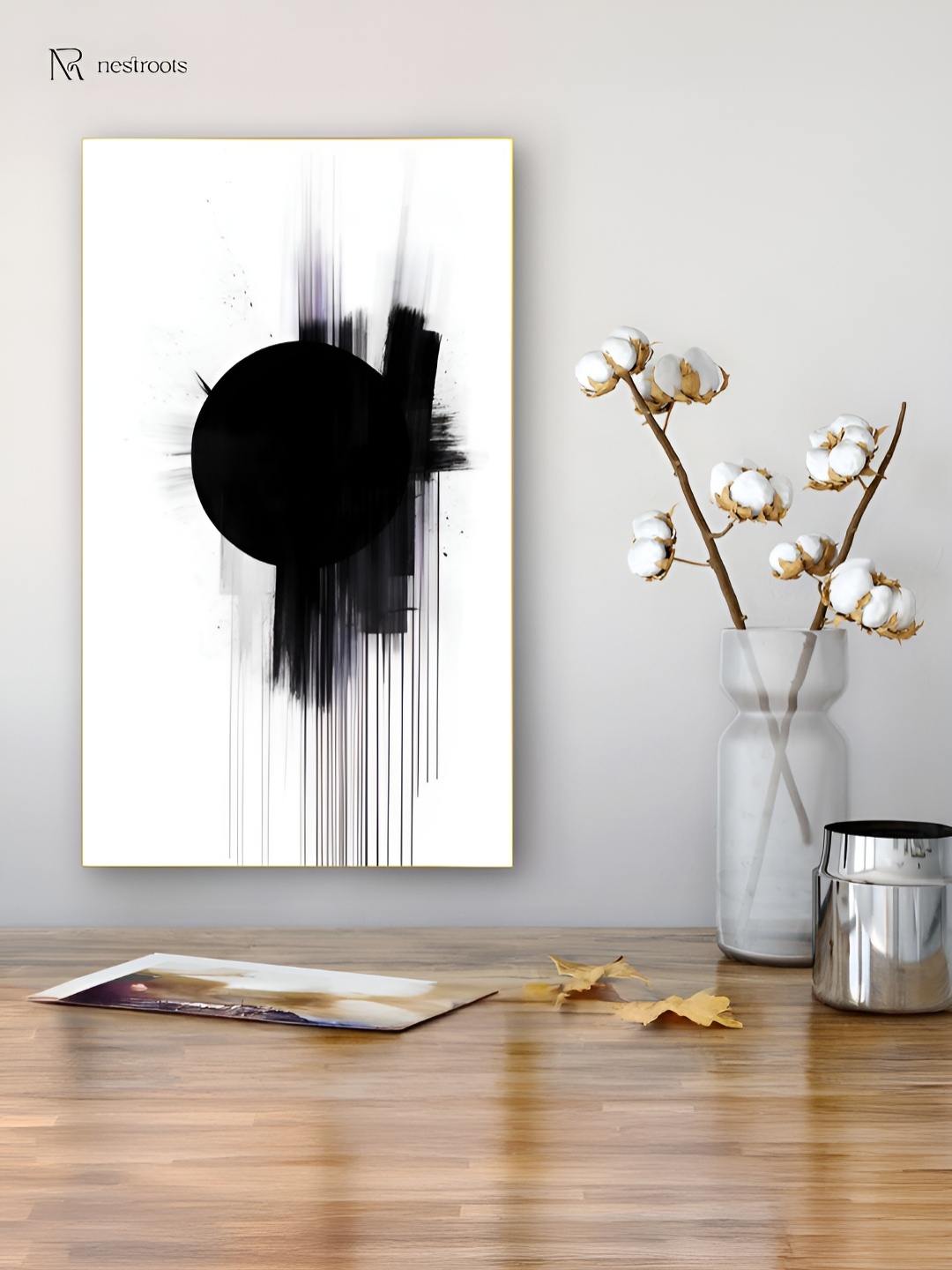 

nestroots Black & White Abstract Printed Canvas Wall Art