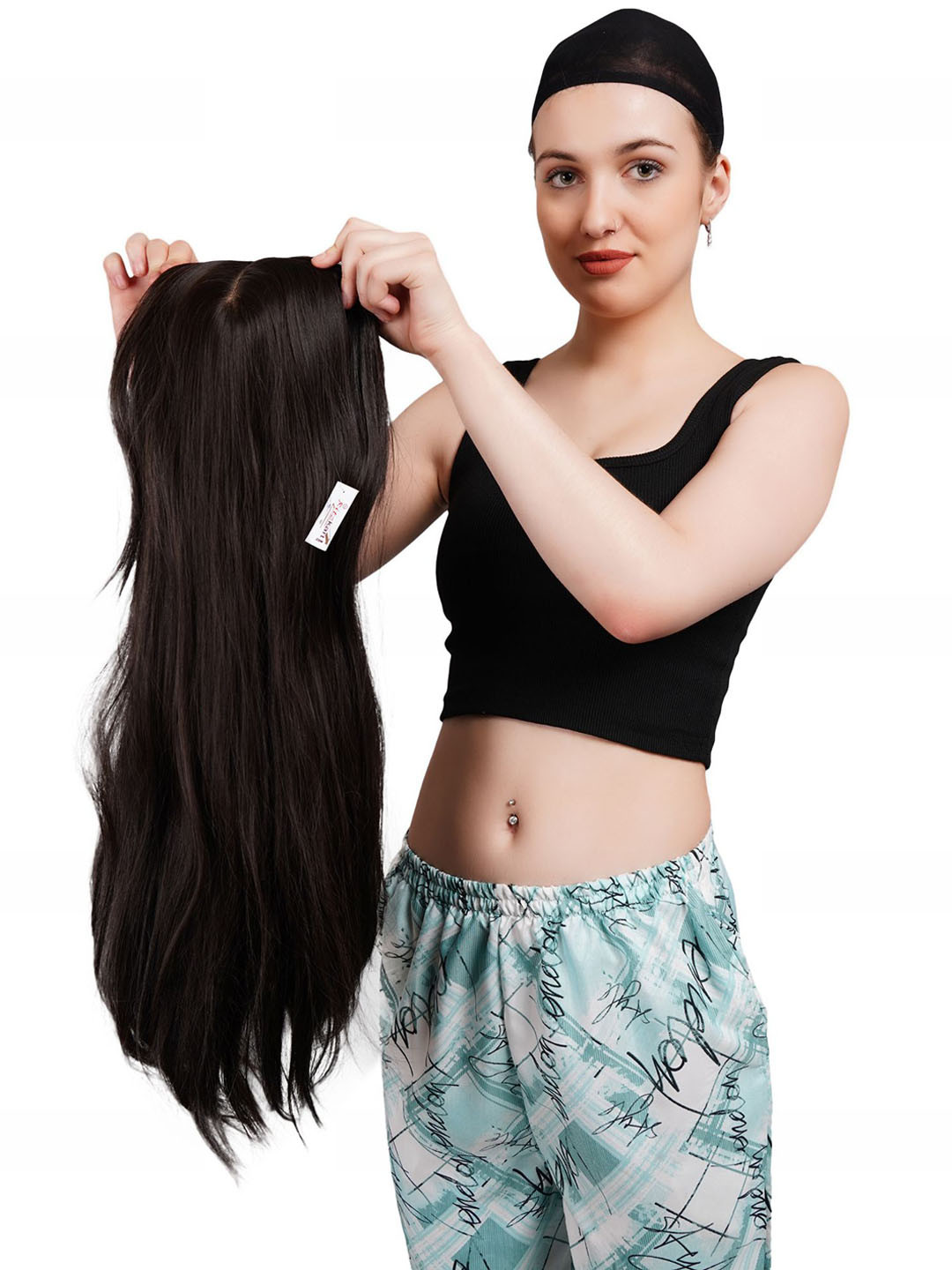 

RITZKART Dark Brown 30 Inch Middle Part Straight Synthetic Hair Wig