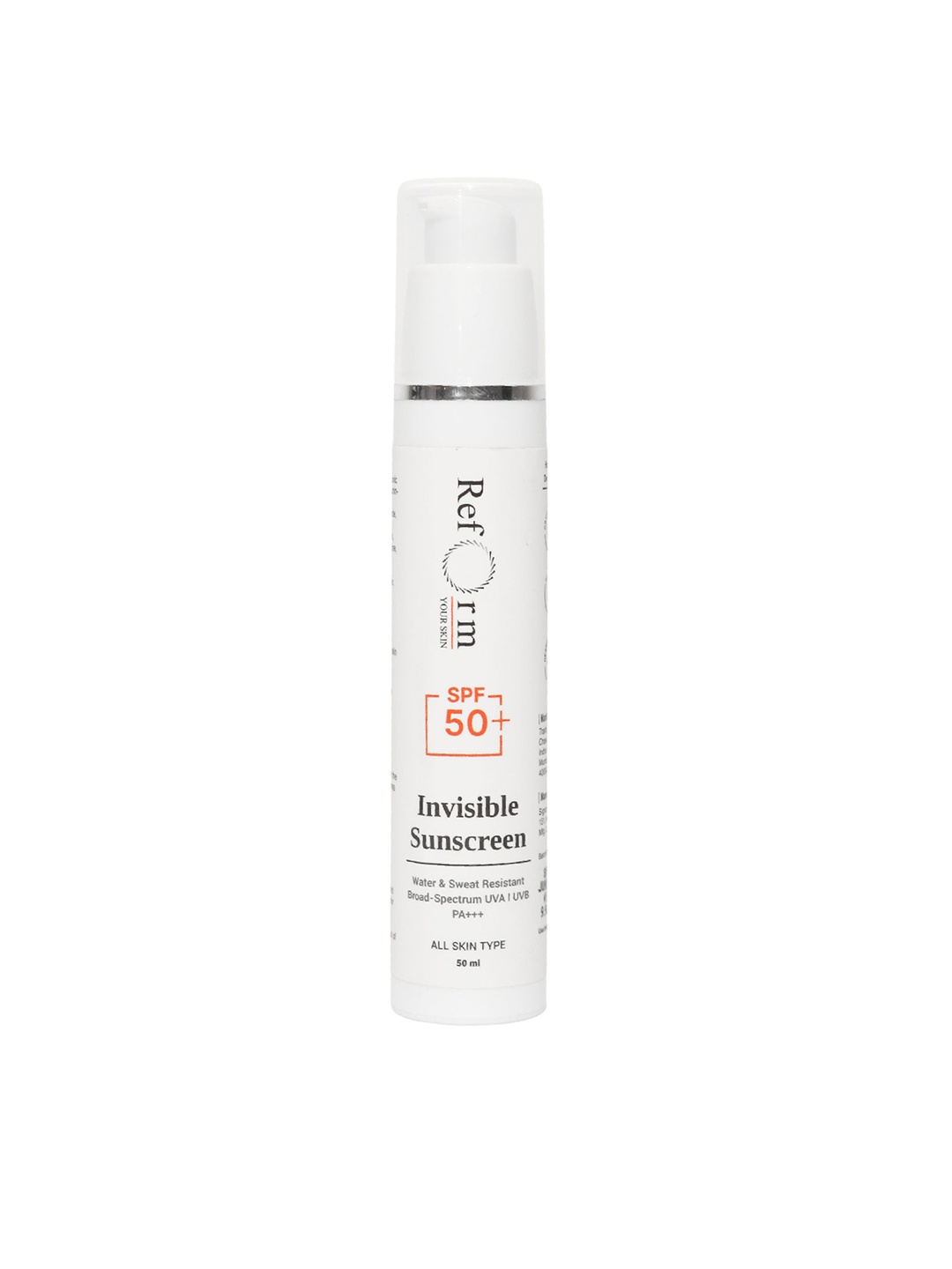 

Reform Your Skin 100% Invisible Broad Spectrum SPF 50 Sunscreen Gel - 50ml, White