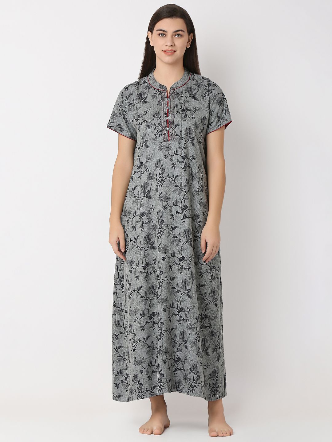

Juliet Women Printed Maxi Nightdress, Green