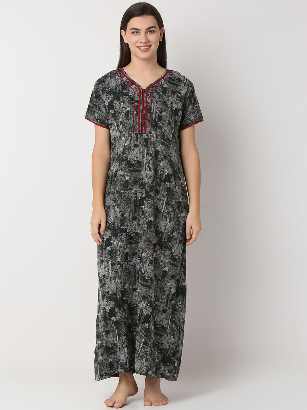 

Juliet Printed Maxi Nightdress, Green