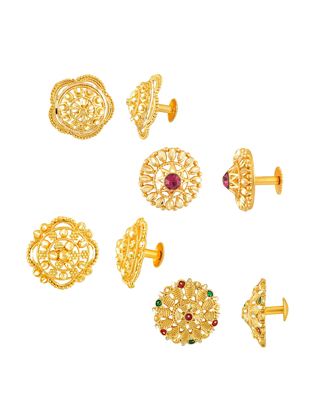 

DIVASTRI Circular Studs Earrings, Gold