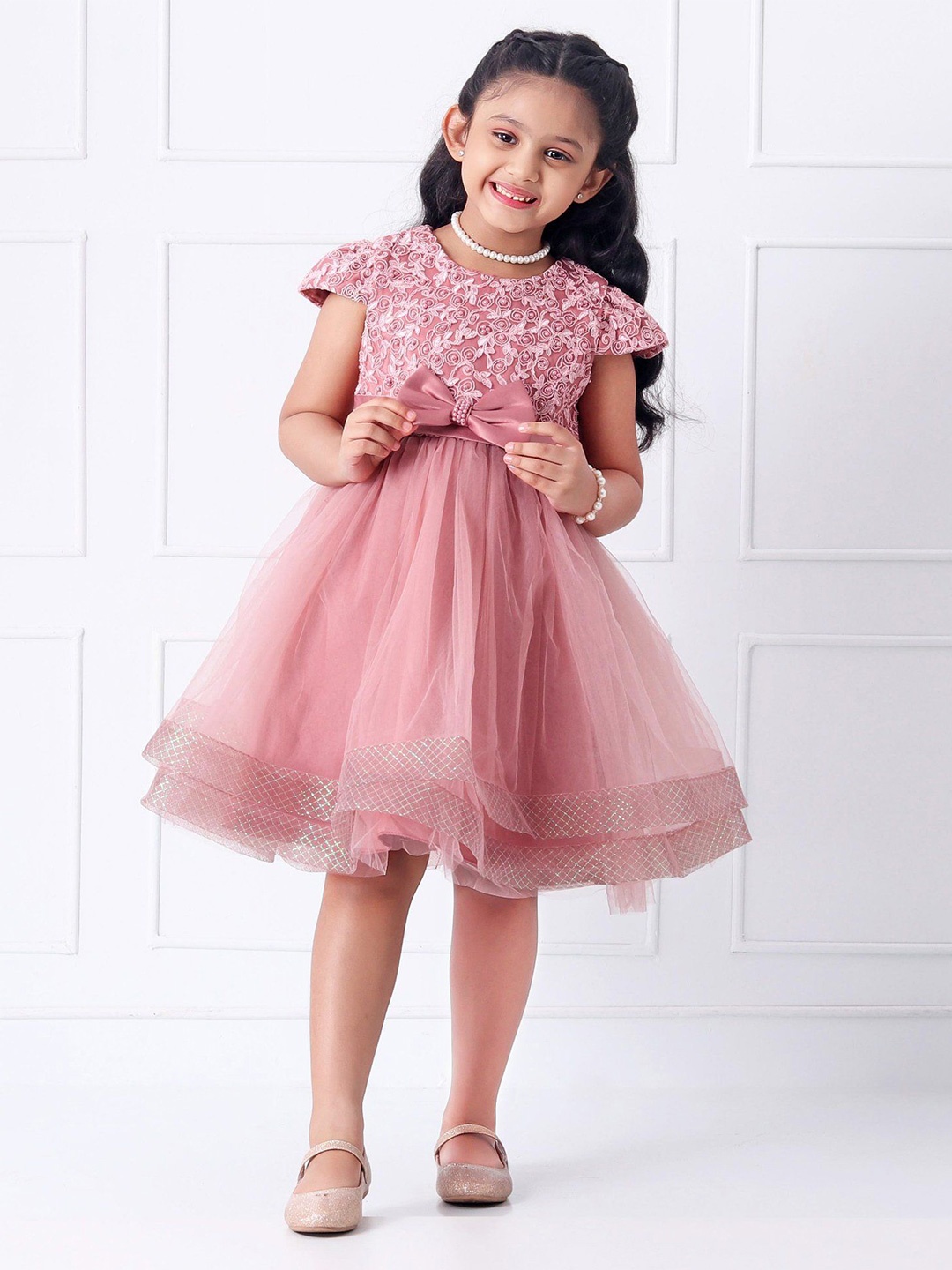 

Mark & Mia Girls Embellished Peplum Dress, Pink