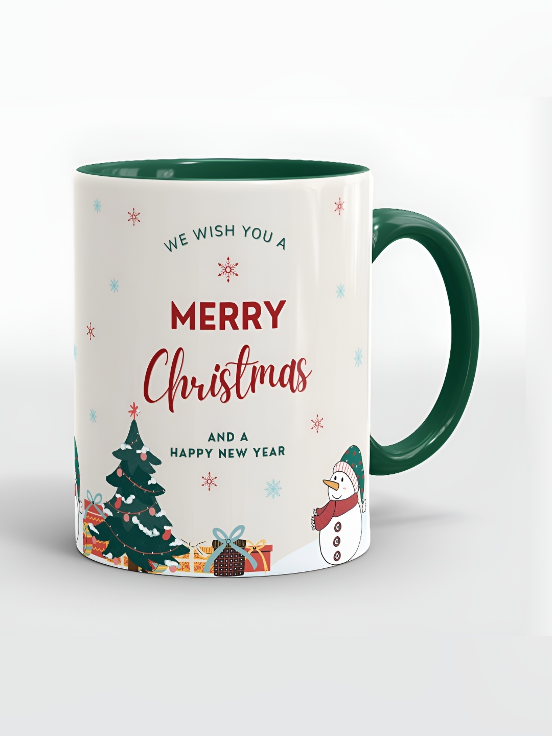 

SUBLIKRAFT White & Green Printed Ceramic Glossy Mug 330 ml