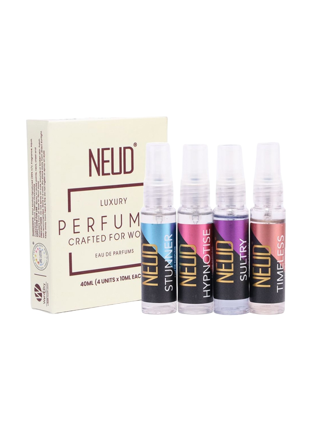 

NEUD Set Of 4 Long Lasting Eau De Parfum -10 ml Each, Yellow