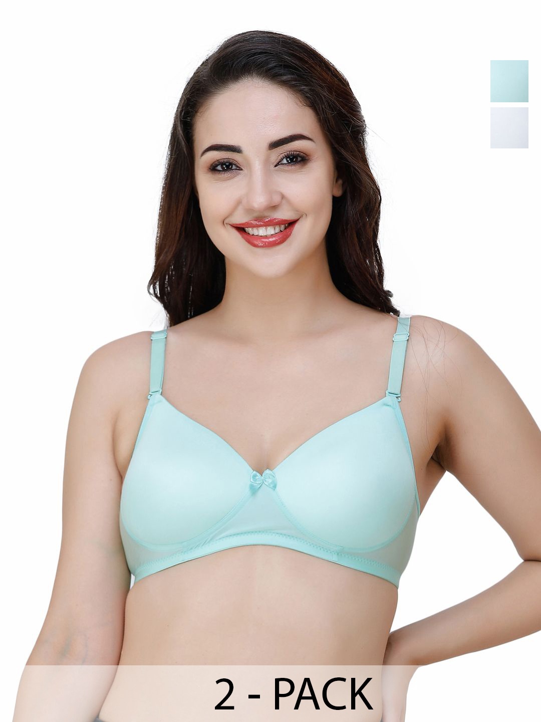 

College Girl Pack Of 2 Full Coverage Lightly Padded T-shirt Bra, White